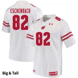 Men's Wisconsin Badgers NCAA #82 Jack Eschenbach White Authentic Under Armour Big & Tall Stitched College Football Jersey LS31U73VB